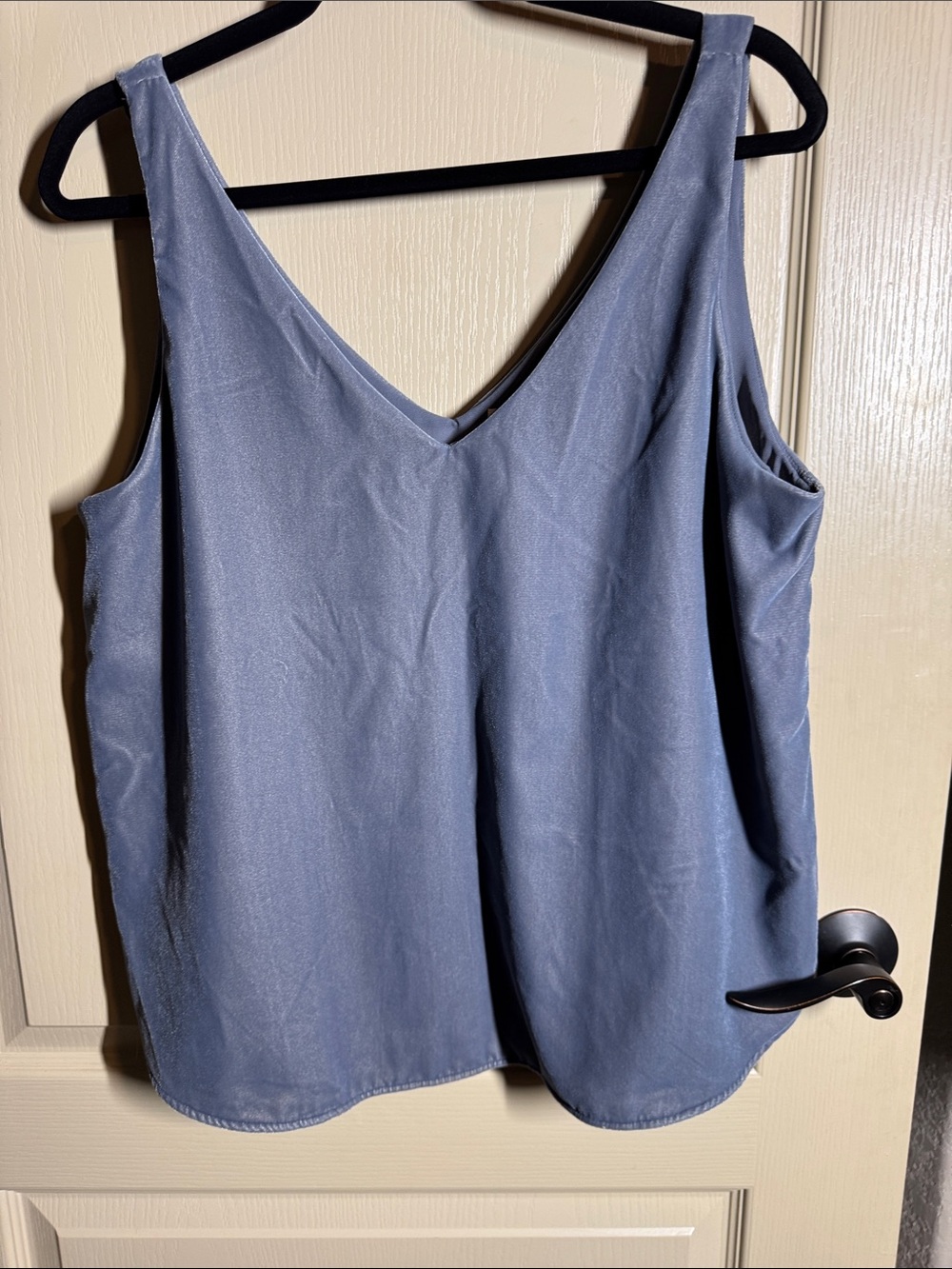 LOFT Dusty Blue V-Neck Sleeveless Camisole Large